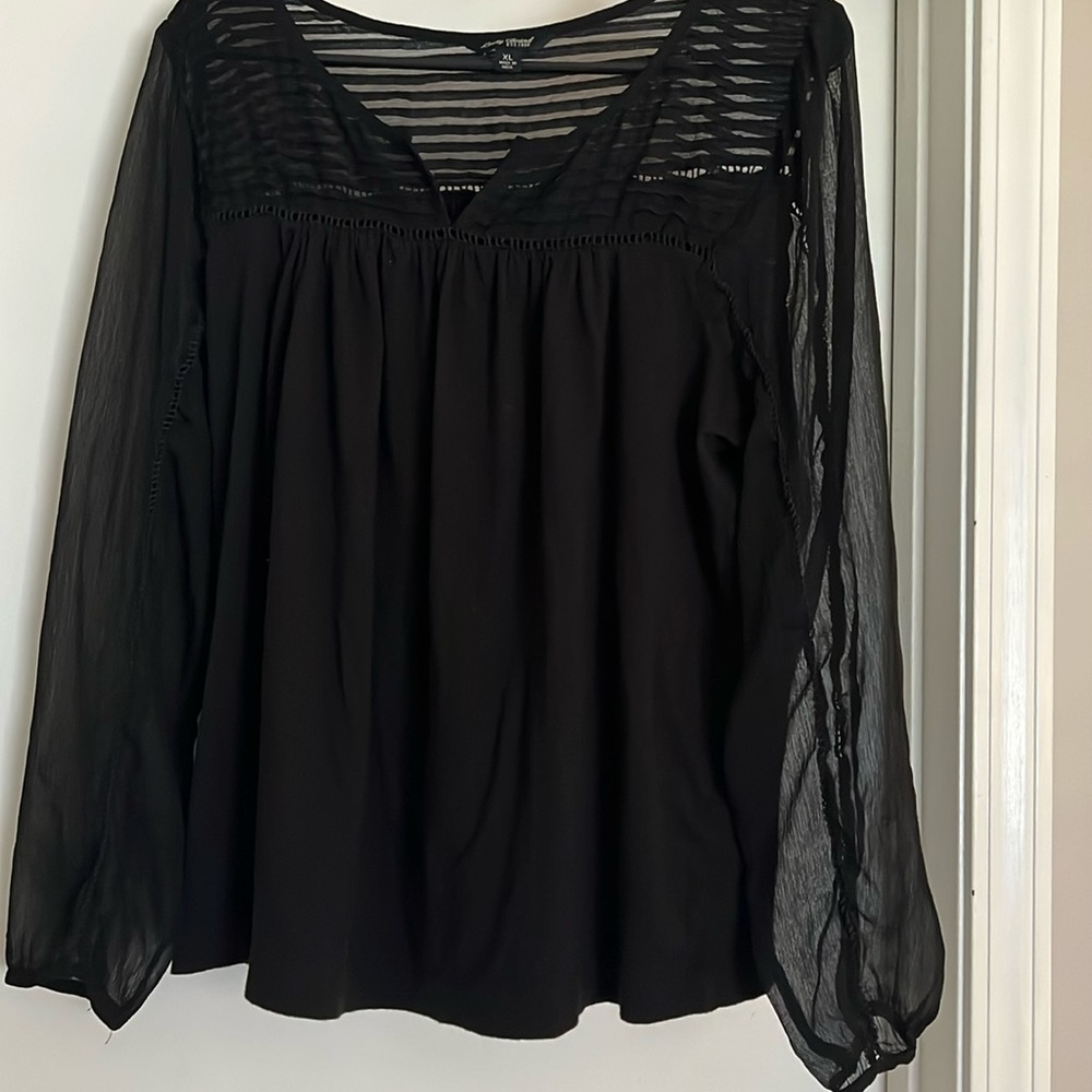 Long sleeve Lucky Blouse size XL black